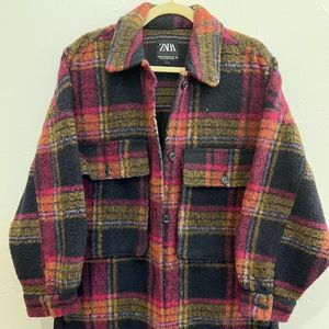Zara Plaid Overshirt Jacket Shacket - XS